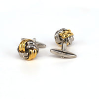 Classical Gold and Silver Tone knot Brass Cufflinks-Cufflinks.com.sg