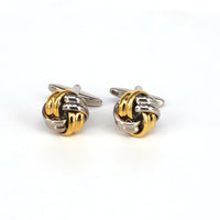 Classical Gold and Silver Tone knot Brass Cufflinks-Cufflinks.com.sg