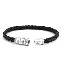 Combination Lock 777 Silver Bracelet In Black-Bracelets-Tateossian-Cufflinks.com.sg