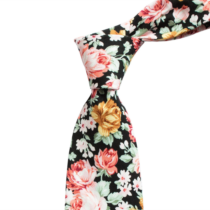 Cotton Floral Tie-Cufflinks.com.sg | Neckties.com.sg