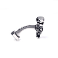 Dinosaur Bone in Silver Rustic Finish Cufflinks-Cufflinks.com.sg