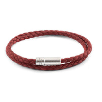Double Wrap Pop Rigato Leather Bracelet with Silver Clasp-Bracelets-Tateossian-Cufflinks.com.sg