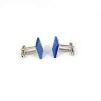 Floral blue in Fiber Optic-Cufflinks.com.sg