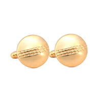 Gold Len Simple Round Cufflink-Cufflinks.com.sg