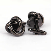 Gunmetal Big Wire Knot Cufflinks-Cufflinks.com.sg