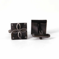 Gunmetal Cufflinks with Detailing-Cufflinks.com.sg