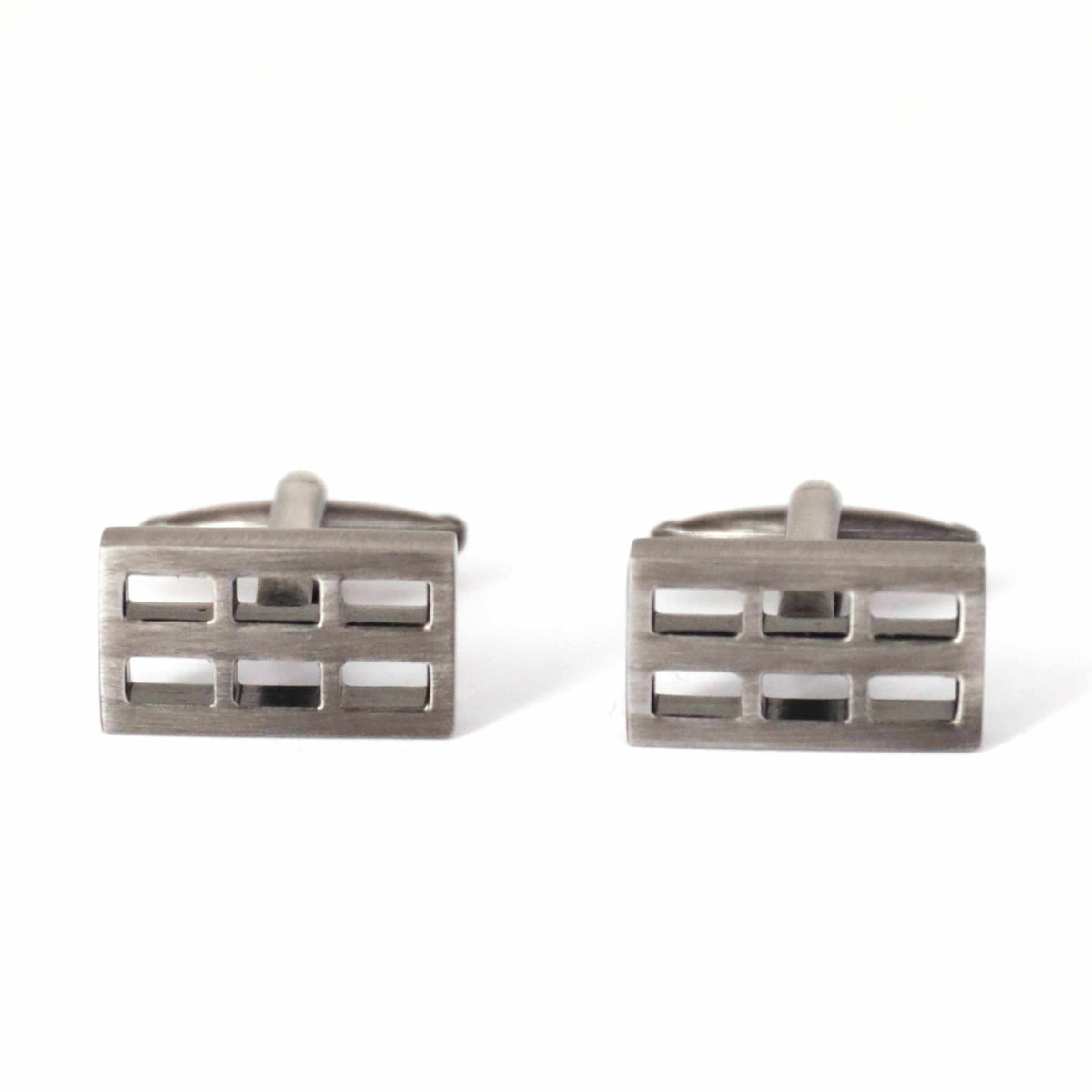 Gunmetal Window Grill Cufflinks-Cufflinks.com.sg
