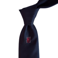 Lanvin Scarab Beetle Embroidered Silk Satin Necktie in Navy Blue-Cufflinks.com.sg | Neckties.com.sg