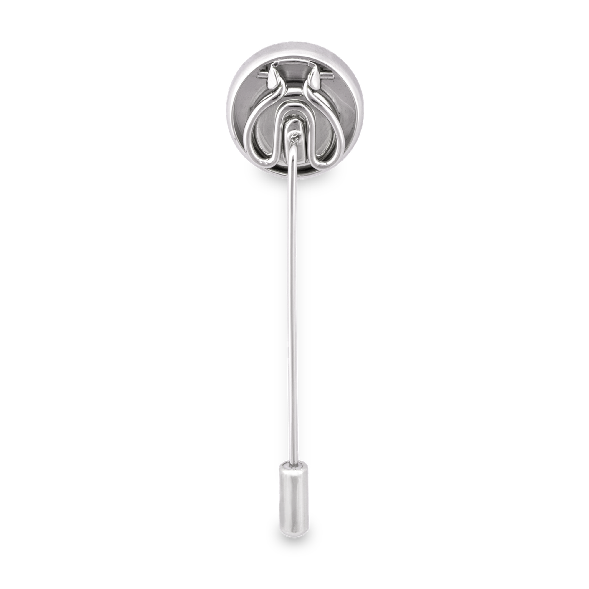 Lapel with Clip-on White Silver Button Covers-Cufflinks.com.sg