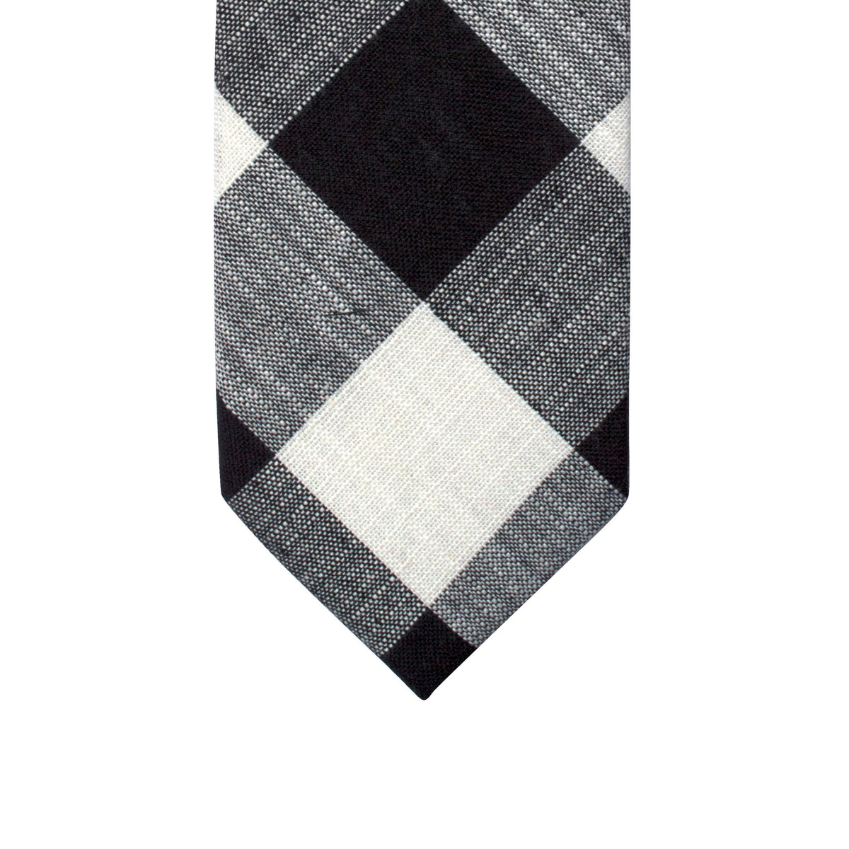 MarZthomson 8cm Wide Plaid Cotton Tie in Black and White-Cufflinks.com.sg | Neckties.com.sg