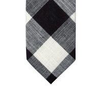MarZthomson 8cm Wide Plaid Cotton Tie in Black and White-Cufflinks.com.sg | Neckties.com.sg