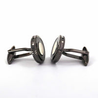 MarZthomson Art Deco Cufflinks in Black Rhodium-Cufflinks.com.sg