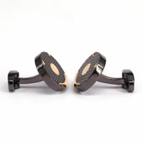 MarZthomson Art Deco Cufflinks in Black Rhodium-Cufflinks.com.sg