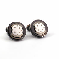MarZthomson Art Deco Cufflinks in Black Rhodium-Cufflinks.com.sg