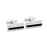 MarZthomson Black Insert Rectangle Cufflinks M-Cufflinks.com.sg