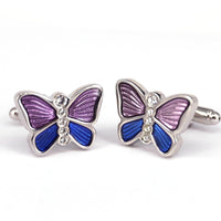MarZthomson Butterfly Cufflinks in Blue M-Cufflinks.com.sg