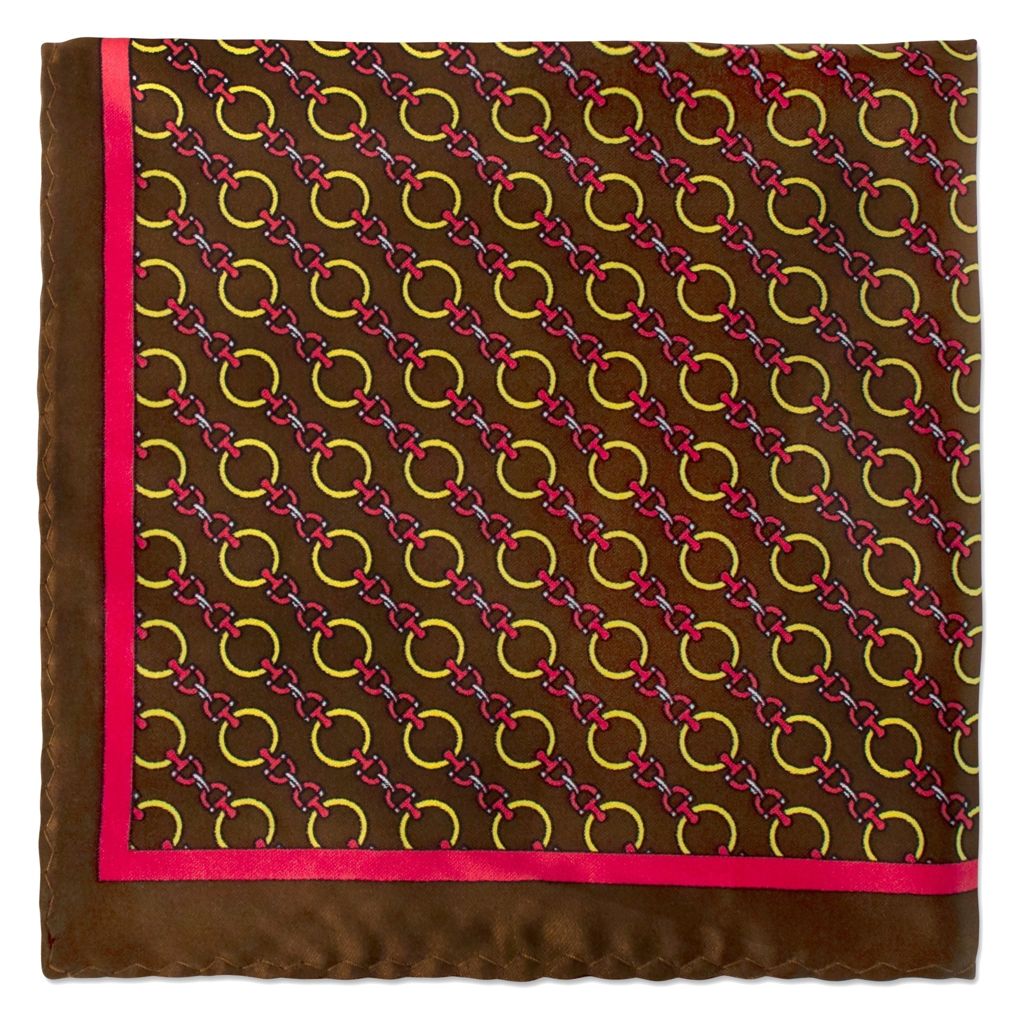 MarZthomson Chain Link Pocket Square-Pocket Squares-MarZthomson-Brown-Red-Cufflinks.com.sg