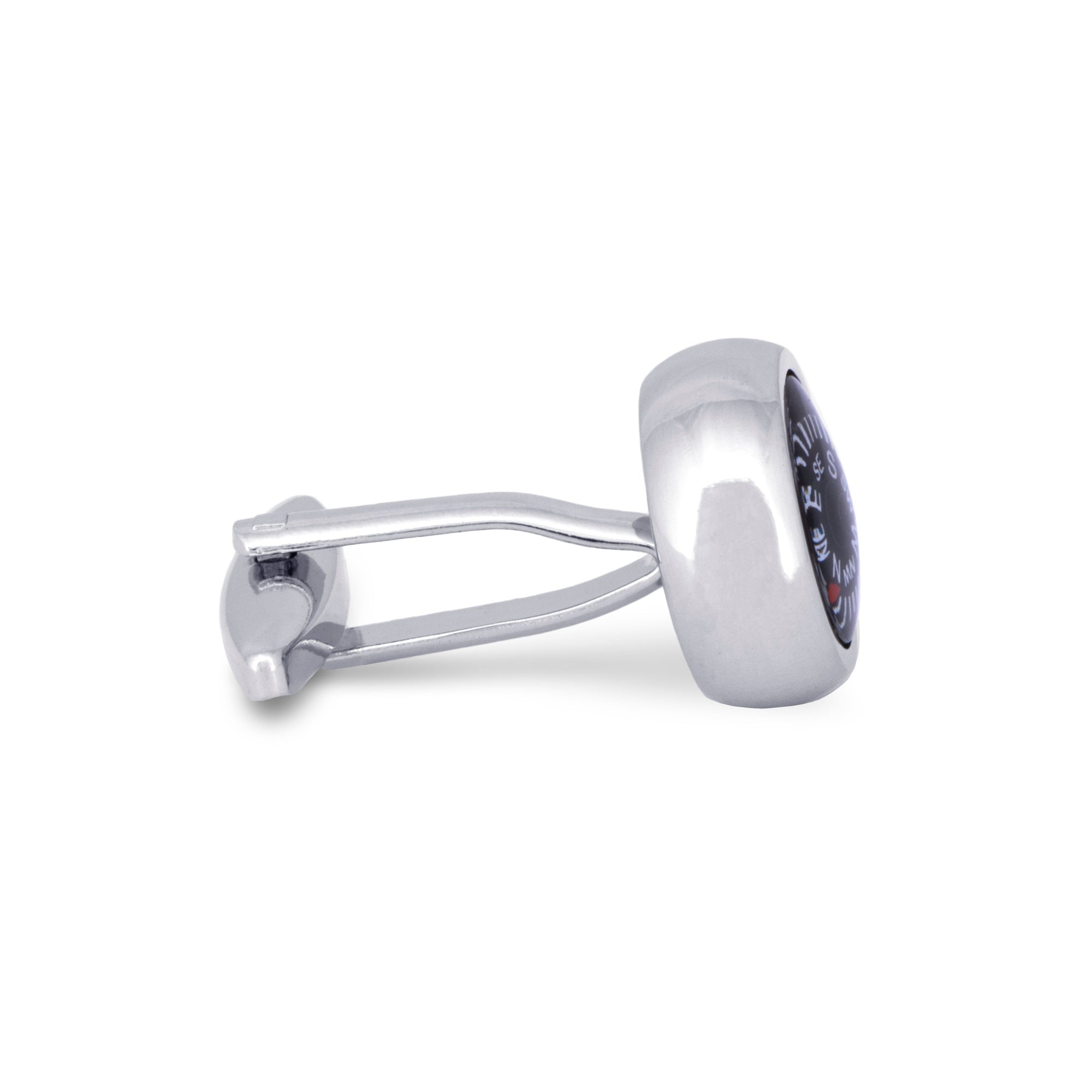 MarZthomson Compass Cufflinks White word Black base M-Cufflinks.com.sg