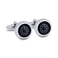 MarZthomson Compass Cufflinks White word Black base M-Cufflinks.com.sg