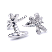 MarZthomson Dragonfly Cufflinks with Clear Crystals M-Cufflinks.com.sg