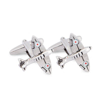 MarZthomson Fighter Jet in Silver - aeroplane Cufflinks-Cufflinks.com.sg
