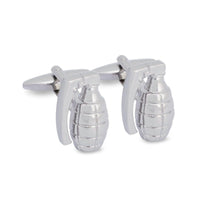 MarZthomson Hand Grenade Bomb Cufflinks in Silver M-Cufflinks.com.sg