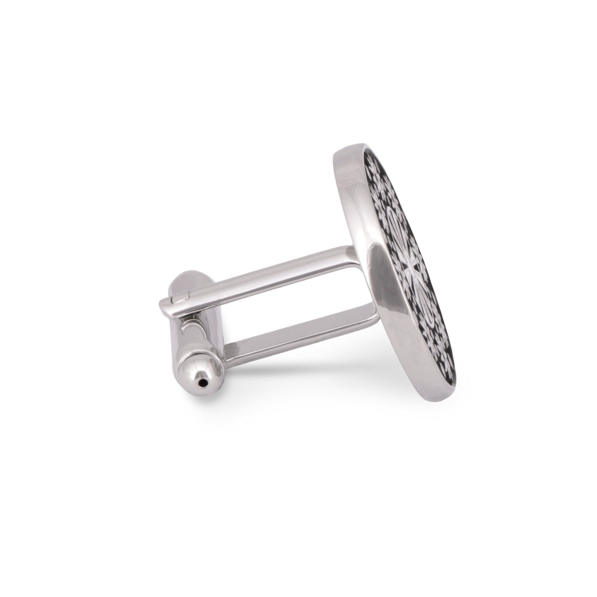 MarZthomson Enamel Round Floral Cufflinks-Cufflinks.com.sg