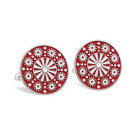 MarZthomson Enamel Round Floral Cufflinks-Cufflinks.com.sg