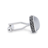 MarZthomsonFibre Optic Glass Insert with Tribal Rim Cufflinks-Cufflinks.com.sg