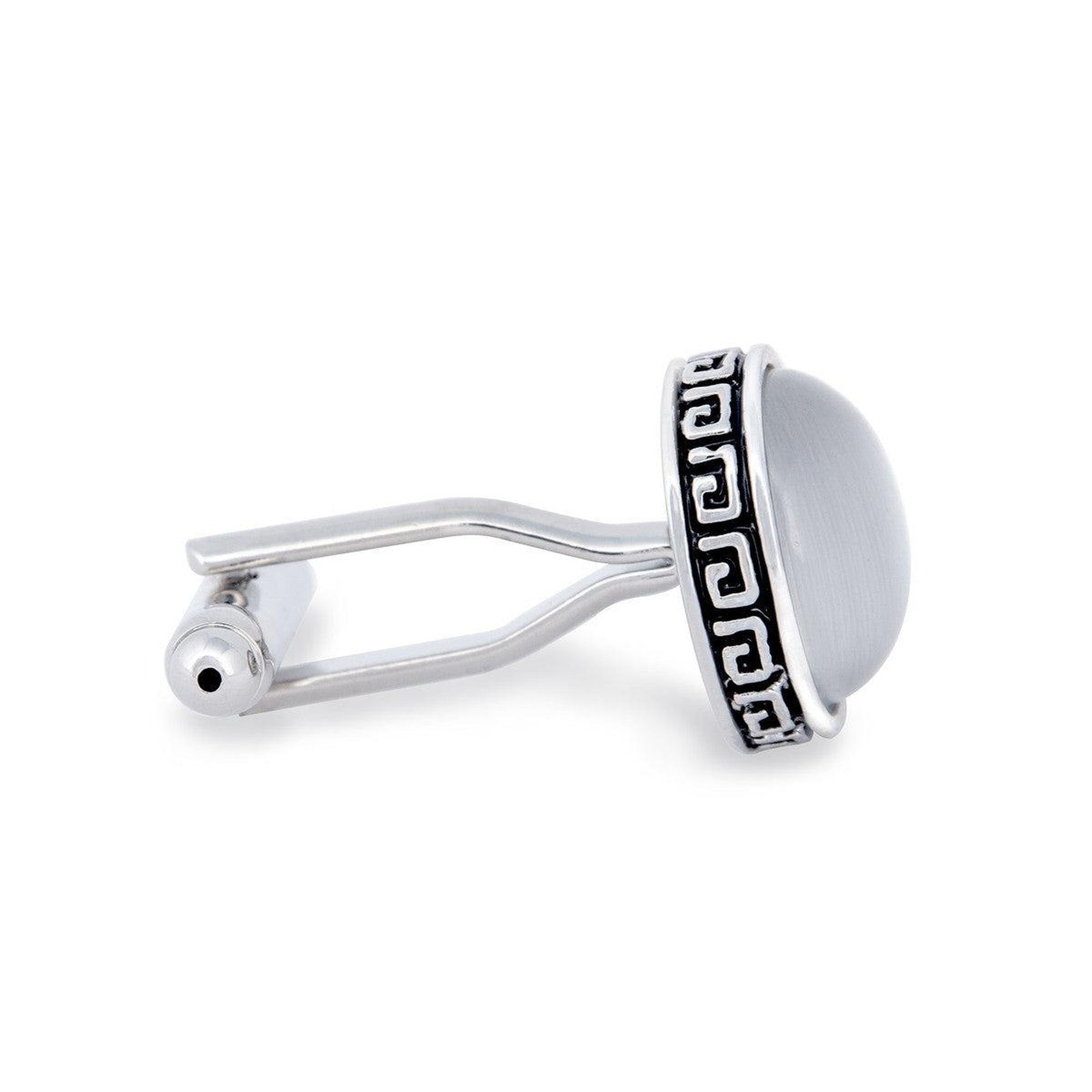 MarZthomsonFibre Optic Glass Insert with Tribal Rim Cufflinks-Cufflinks.com.sg
