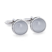 MarZthomsonFibre Optic Glass Insert with Tribal Rim Cufflinks-Cufflinks.com.sg