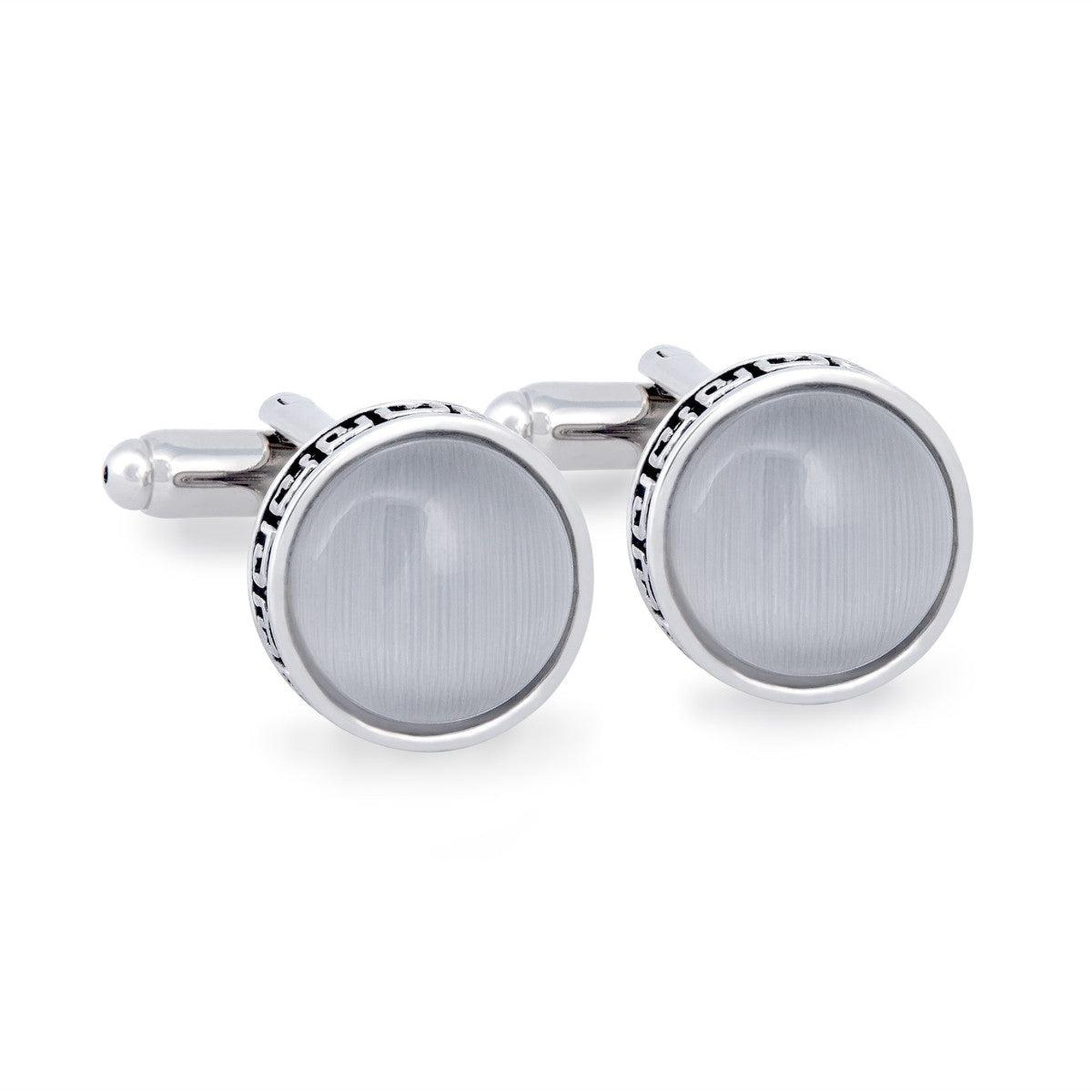 MarZthomsonFibre Optic Glass Insert with Tribal Rim Cufflinks-Cufflinks.com.sg