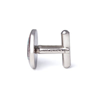 Maroon Round Murano Glass Cufflinks with Maroon Enamel-Cufflinks.com.sg