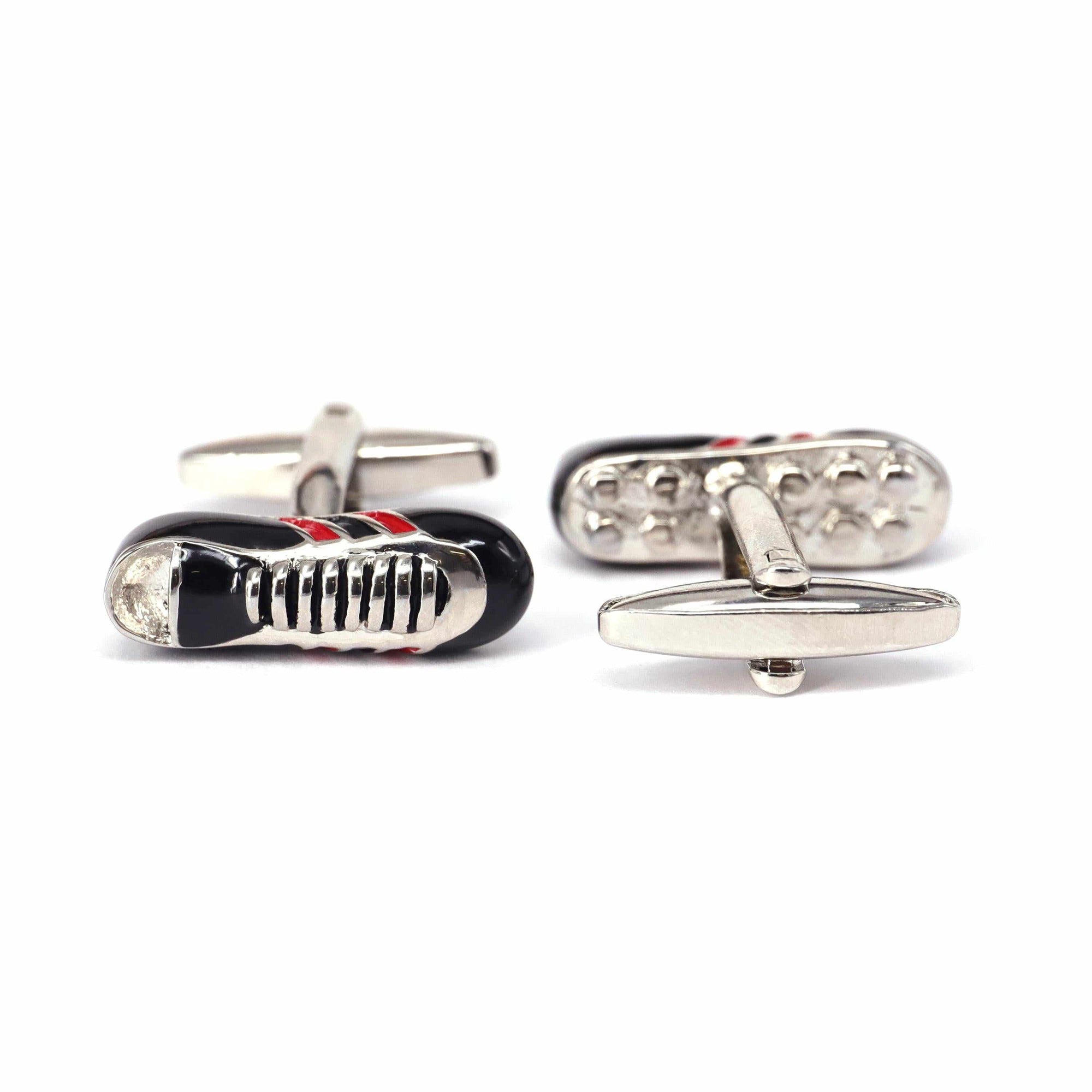 MarzThomson Black Football Shoes Cufflinks-Cufflinks.com.sg