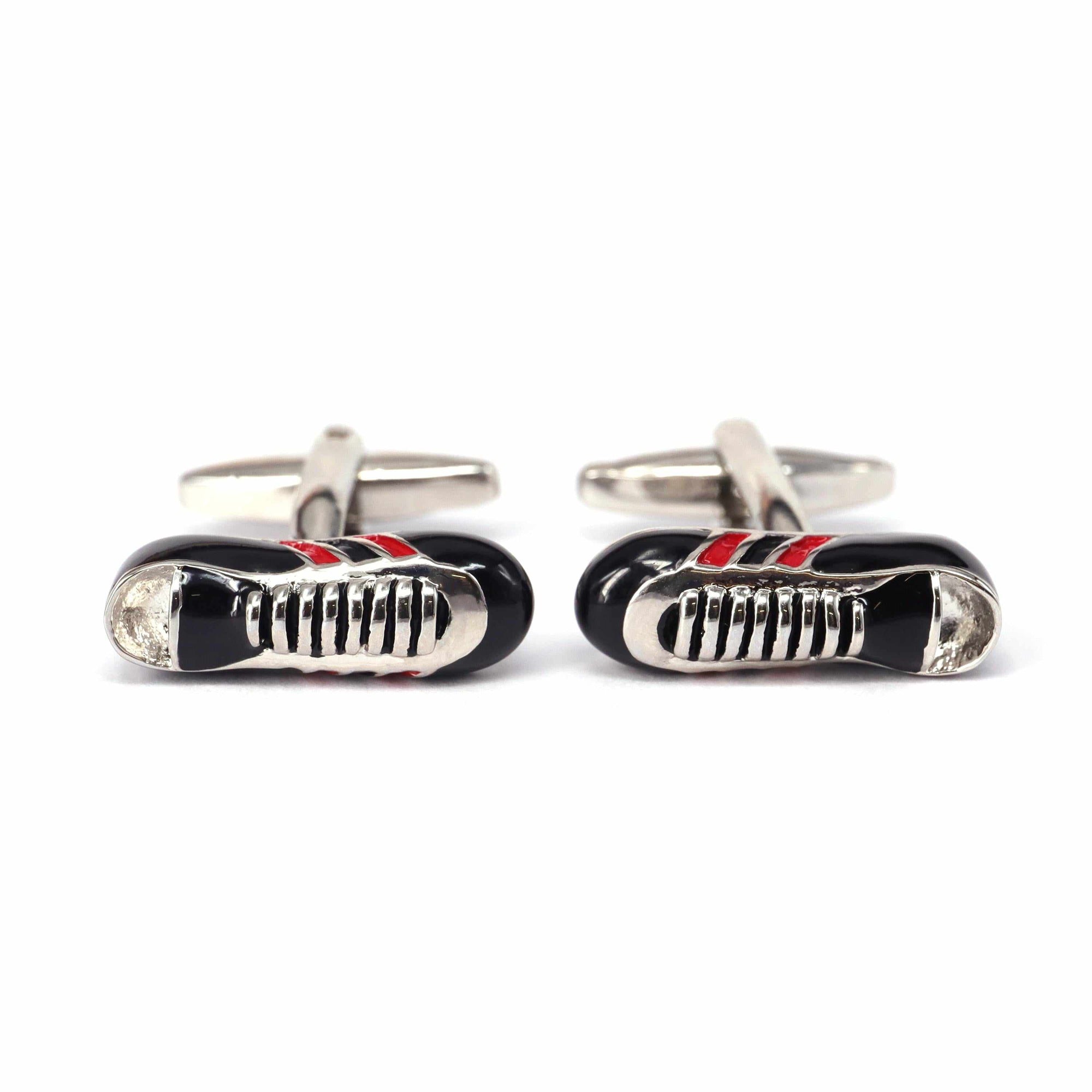 MarzThomson Black Football Shoes Cufflinks-Cufflinks.com.sg