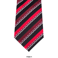 8cm University Striped Tie with Wave Detail Tie in Red and Maroon J-Cufflinks.com.sg | Neckties.com.sg