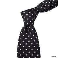 8cm White Small Square Detail Tie in Black-Cufflinks.com.sg | Neckties.com.sg