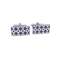 Micro Diamond Details Cufflinks in Blue F-Cufflinks.com.sg