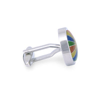 Multicoloured Round Cufflinks-Cufflinks.com.sg