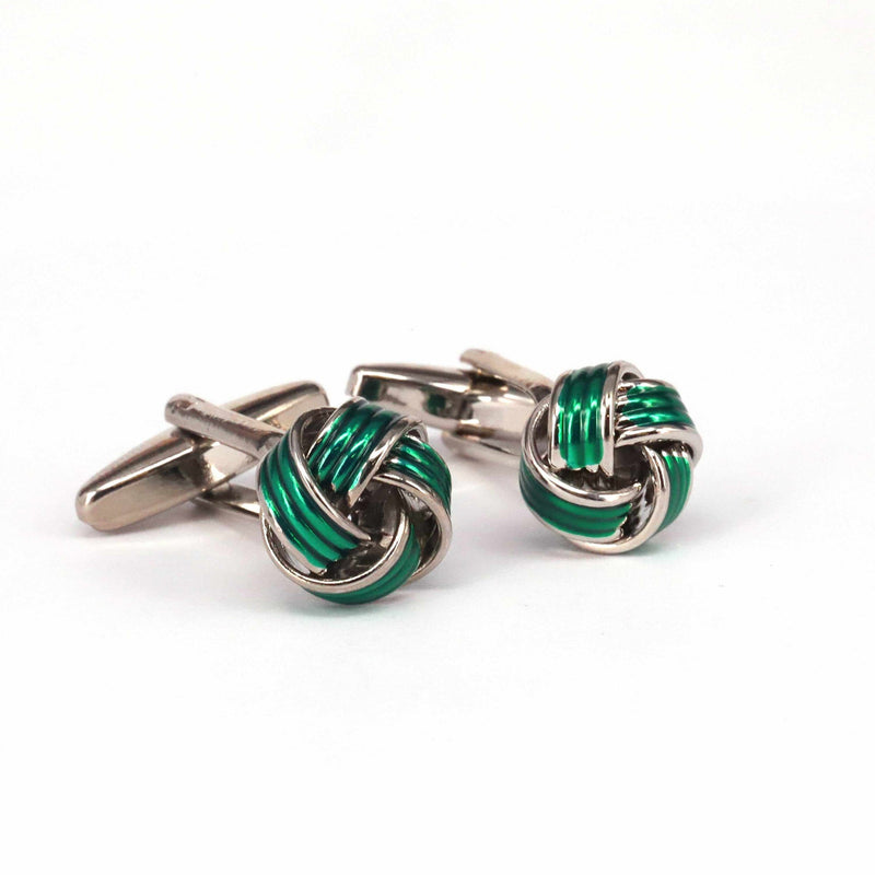 Neon Green enamel Knot Cufflinks J-MarZthomson-Cufflinks.com.sg