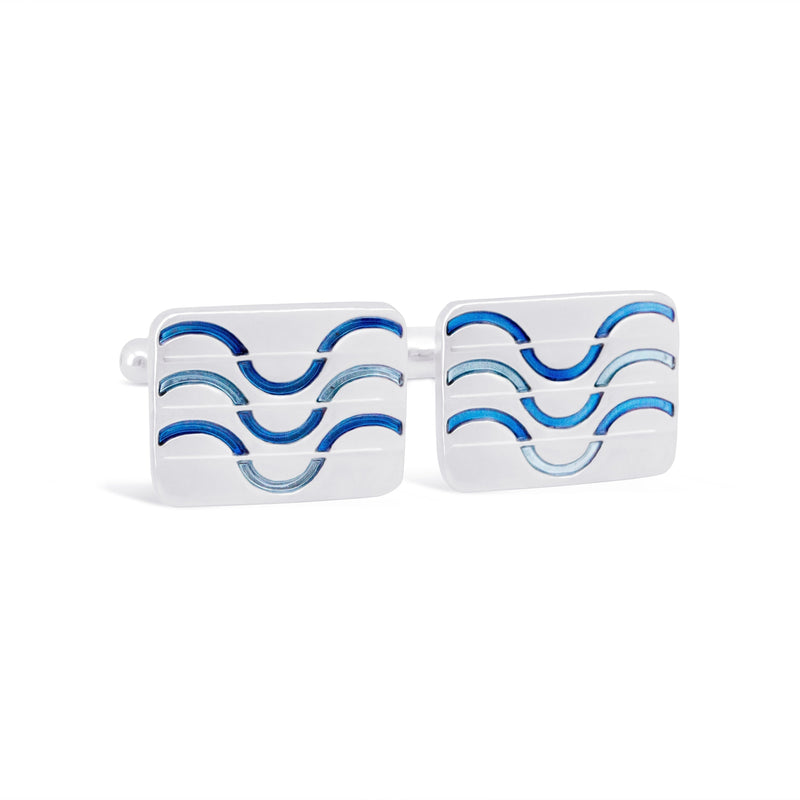 Ocean Waves Mortiff Cufflinks-Cufflinks.com.sg