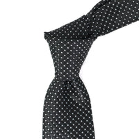 Orotie textured with Small Dots Tie in Black-Neckties-Orobianco L'unique-Cufflinks.com.sg