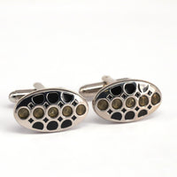Oval Dots and Square Specks Cufflinks in Various Col A-Cufflinks.com.sg