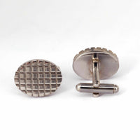 Oval Shaped Cufflinks with Check-Cufflinks.com.sg