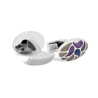 Oval Teardrop Design Cufflinks in Purple-Cufflinks.com.sg