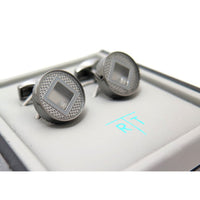 PRECIOUS WINDOW CUFFLINKS WITH DIAMOND (0.41 CTS)-Cufflinks.com.sg