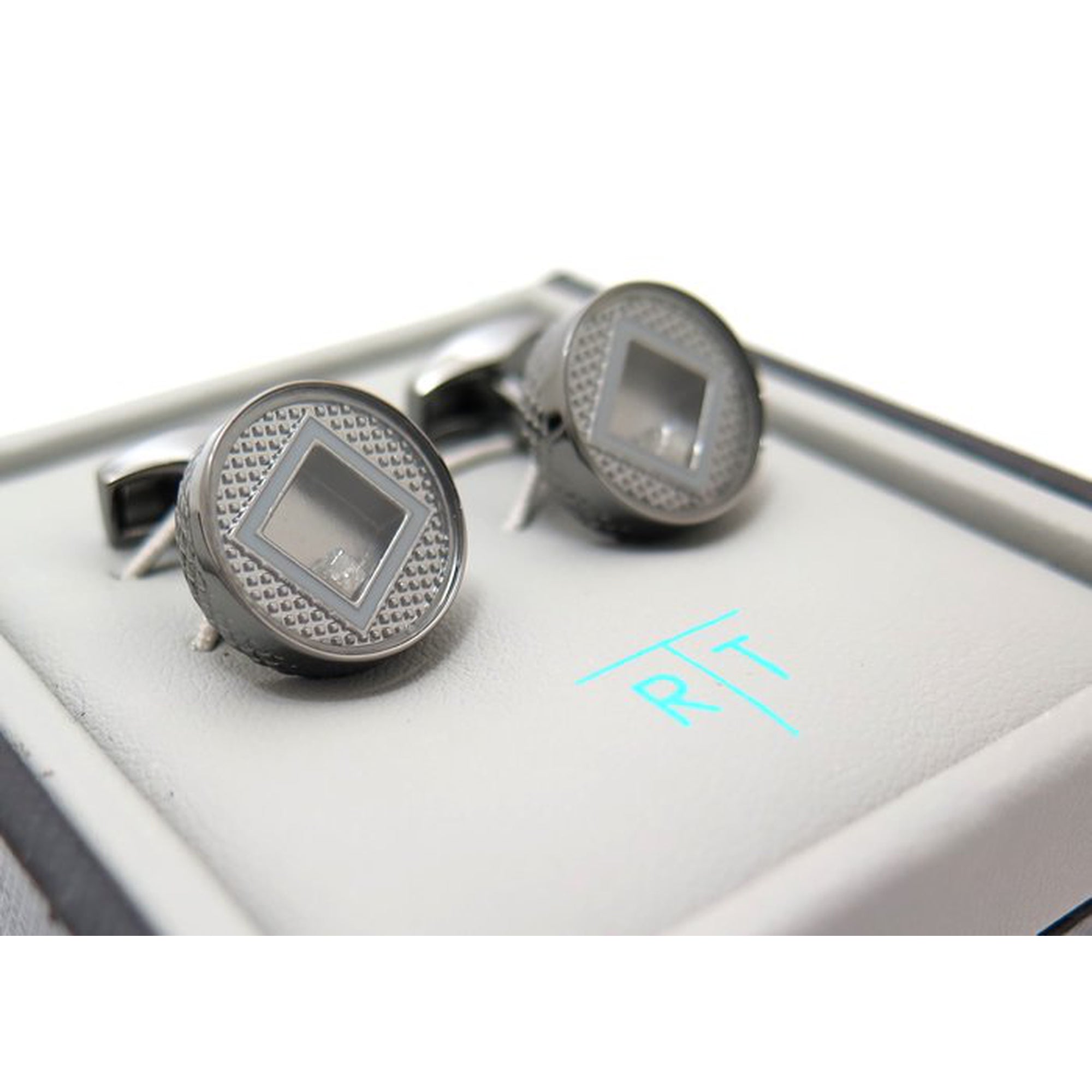 PRECIOUS WINDOW CUFFLINKS WITH DIAMOND (0.41 CTS)-Cufflinks.com.sg