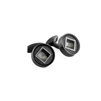PRECIOUS WINDOW CUFFLINKS WITH DIAMOND (0.41 CTS)-Cufflinks.com.sg