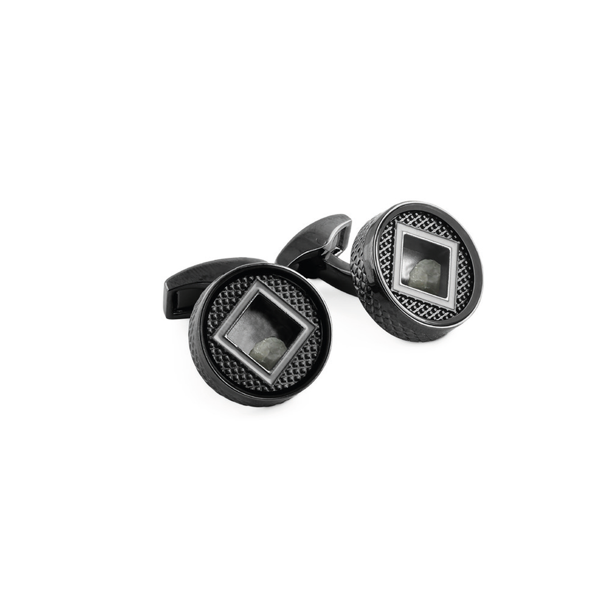PRECIOUS WINDOW CUFFLINKS WITH DIAMOND (0.41 CTS)-Cufflinks.com.sg