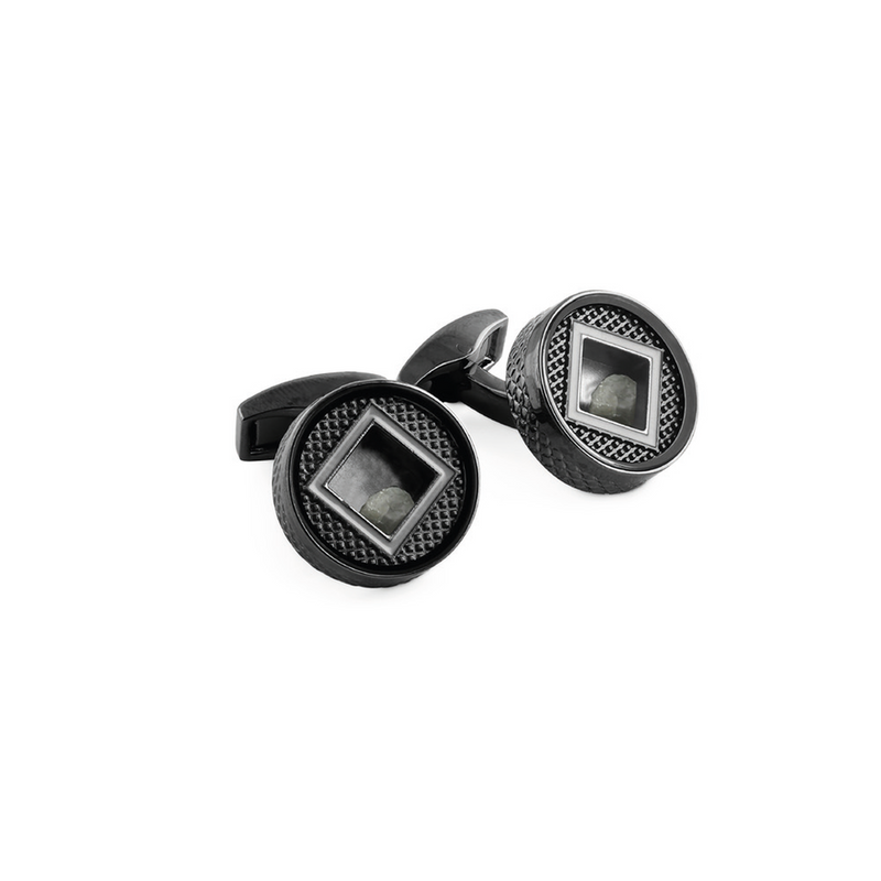 PRECIOUS WINDOW CUFFLINKS WITH DIAMOND (0.41 CTS)-Cufflinks.com.sg